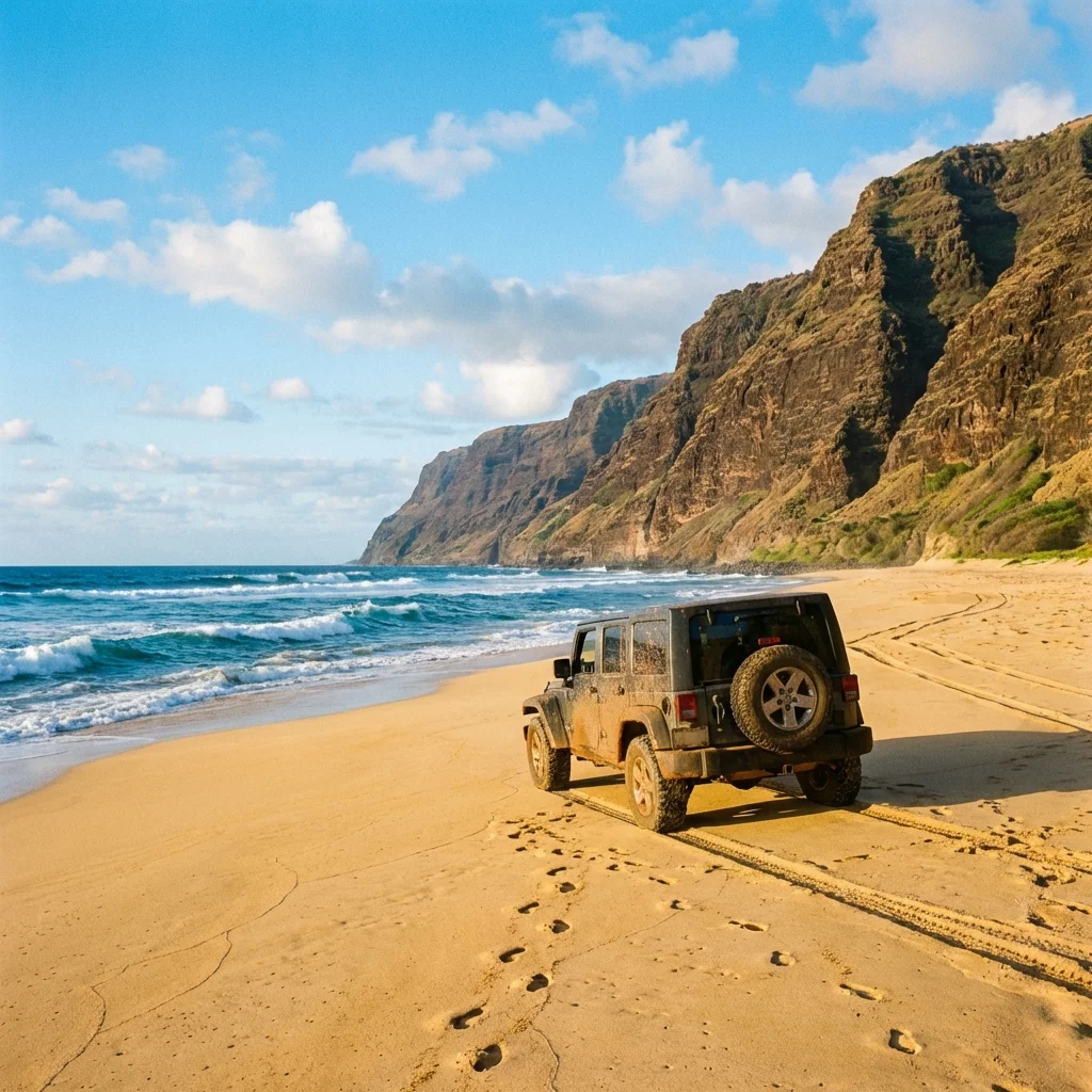 4x4 Jeep rental Kauai access to Polihale Beach