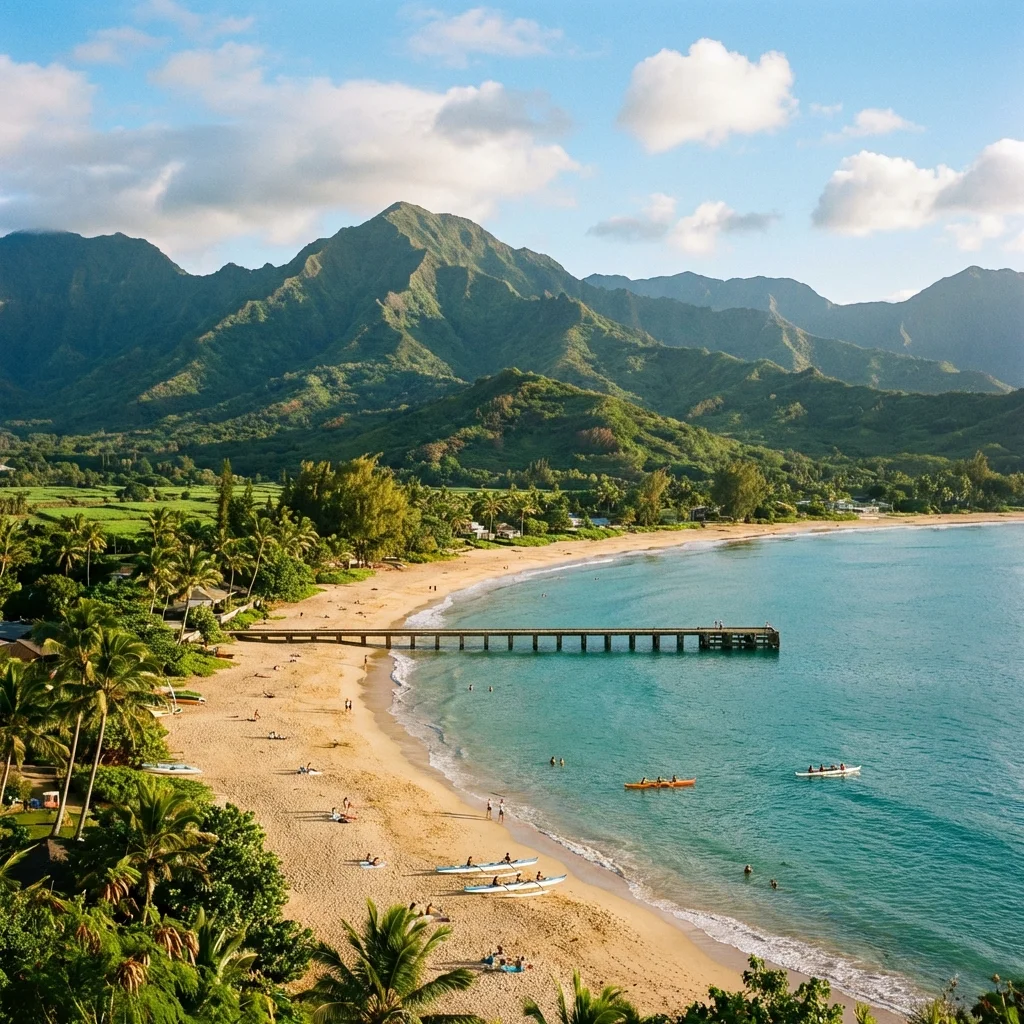 Hanalei Bay Jeep rental Kauai North Shore scenery