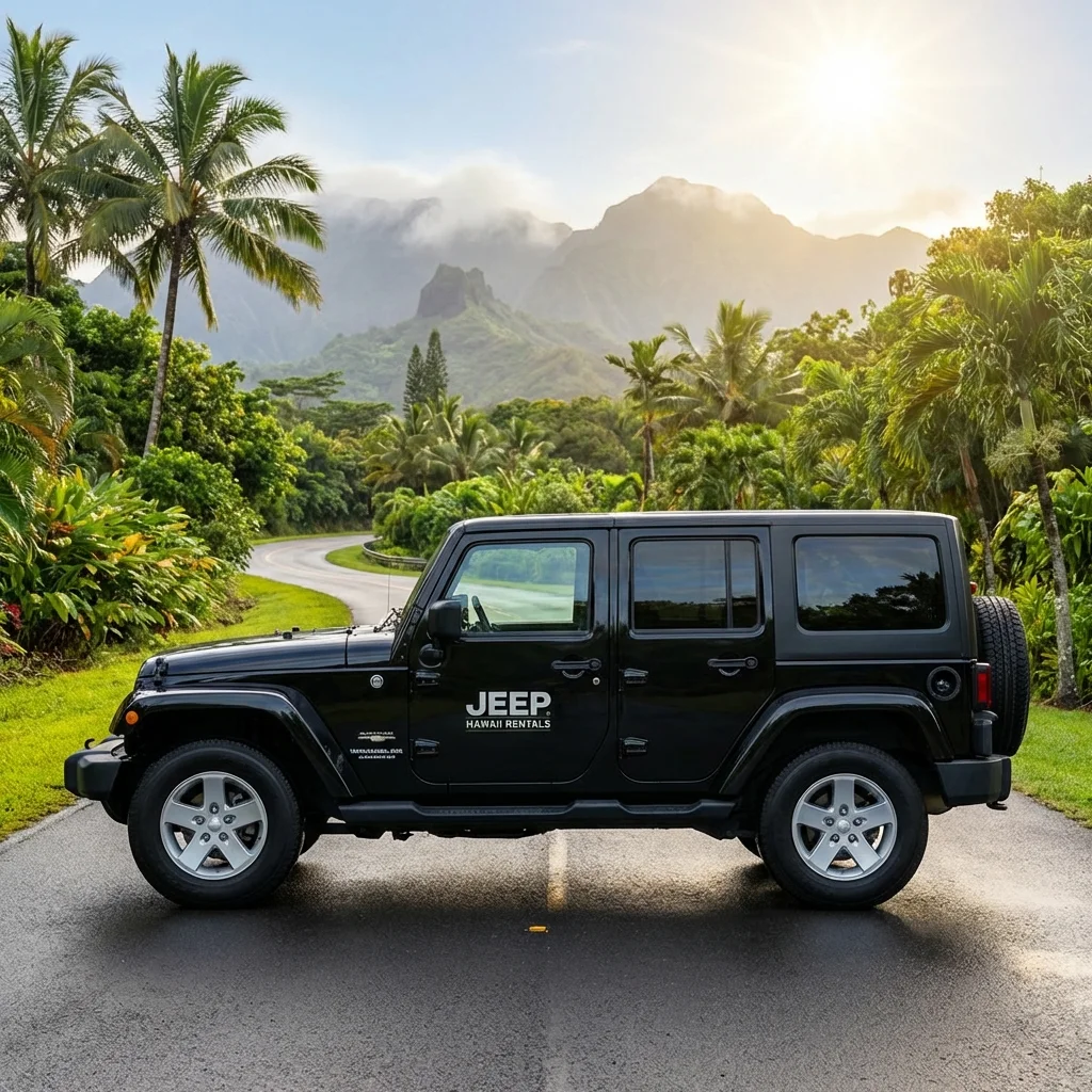 Jeep rental Kauai Lihue Airport 4-door Wrangler Unlimited